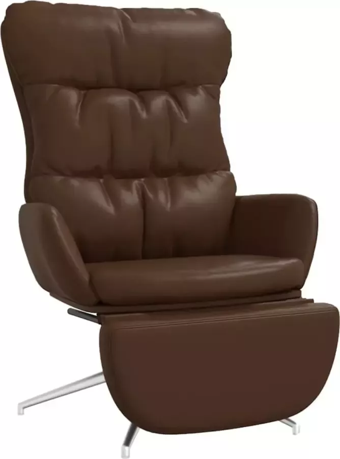 Maison Exclusive Relaxstoel met voetensteun echt leer en kunstleer bruin