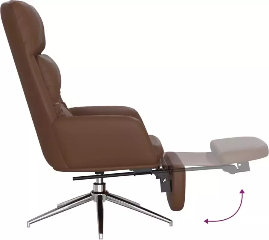 Maison Exclusive Relaxstoel met voetensteun echt leer en kunstleer bruin