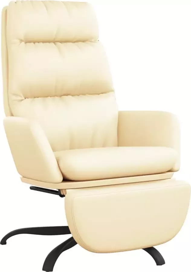Maison Exclusive Relaxstoel met voetensteun kunstleer crèmekleurig