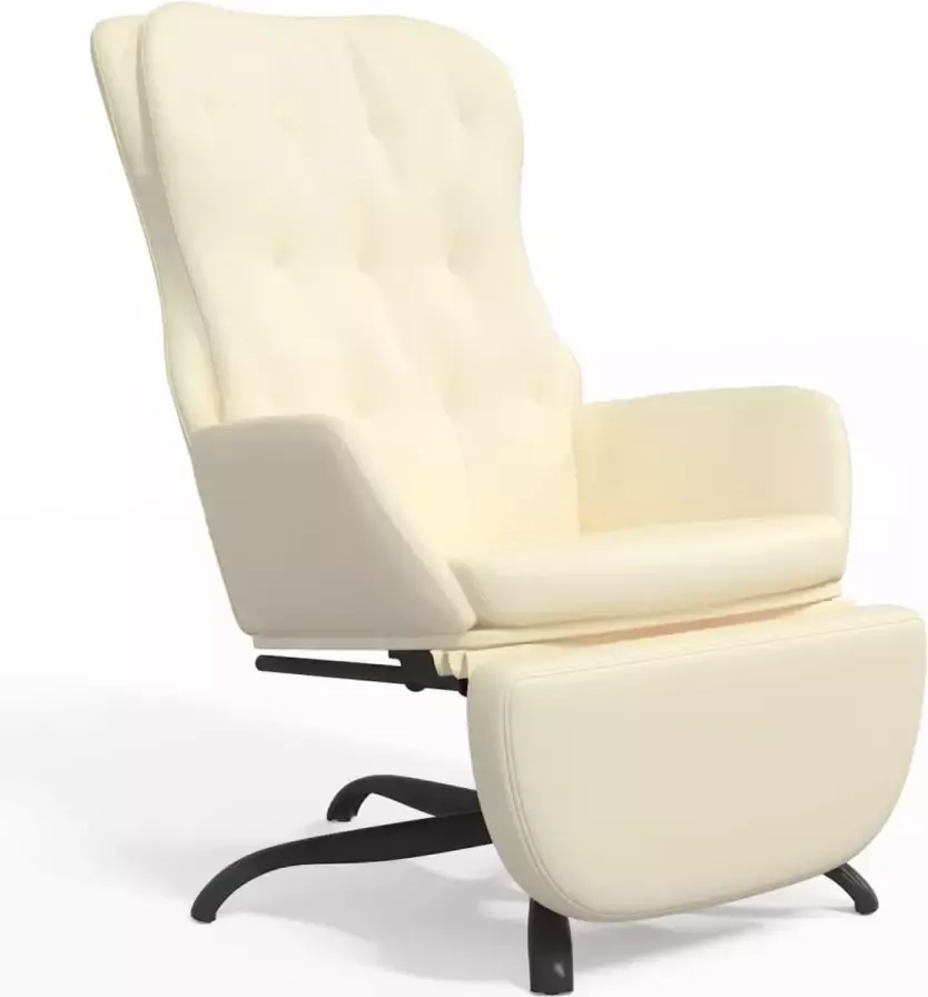 Maison Exclusive Relaxstoel met voetensteun kunstleer crèmekleurig