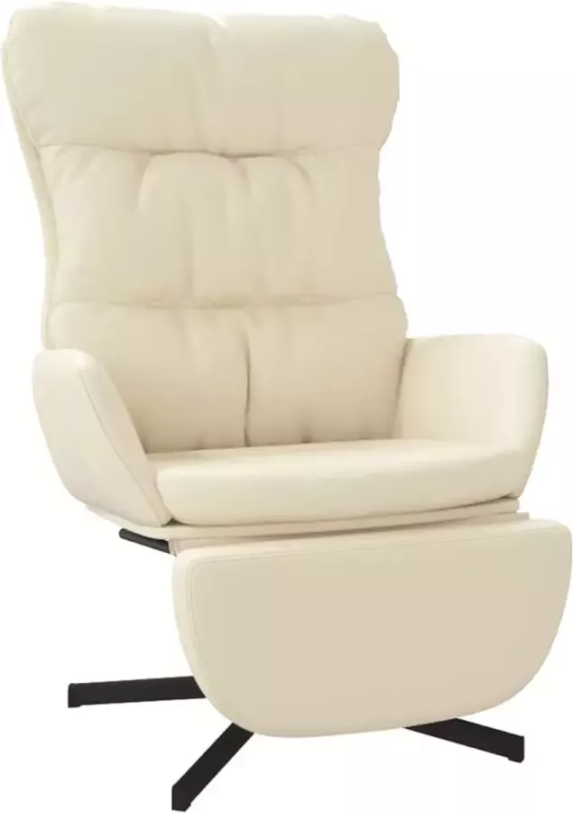 Maison Exclusive Relaxstoel met voetensteun kunstleer crèmekleurig