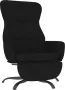 Maison Exclusive Relaxstoel met voetensteun microvezelstof zwart - Thumbnail 2