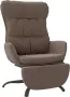 Maison Exclusive Relaxstoel met voetensteun stof taupe - Thumbnail 1