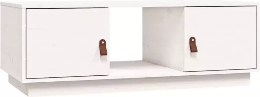 Maison Exclusive Salontafel 100x50x35 cm massief grenenhout wit