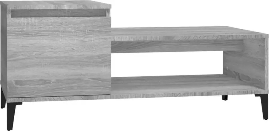 Maison Exclusive Salontafel 100x50x45 cm bewerkt hout grijs sonoma
