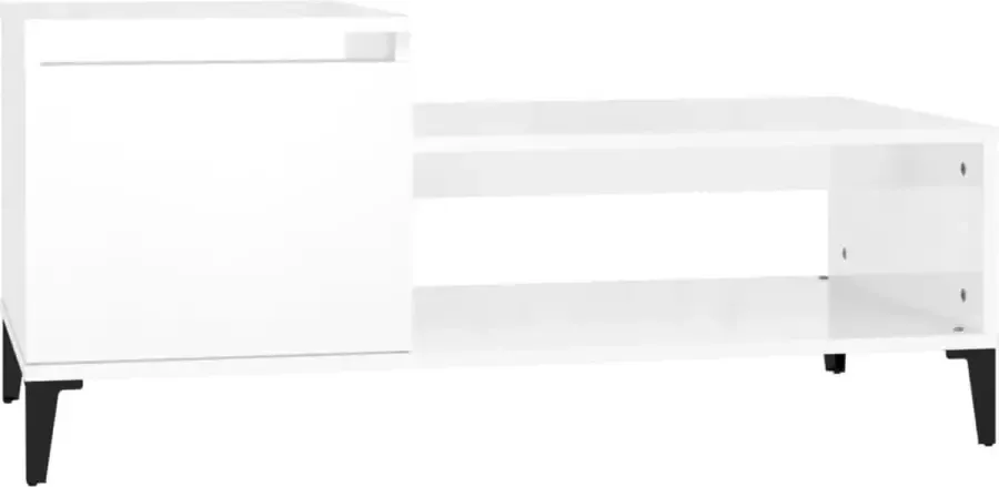 Maison Exclusive Salontafel 100x50x45 cm bewerkt hout hoogglans wit