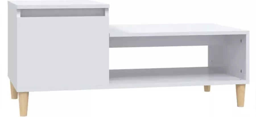 Maison Exclusive Salontafel 100x50x45 cm bewerkt hout hoogglans wit - Foto 2
