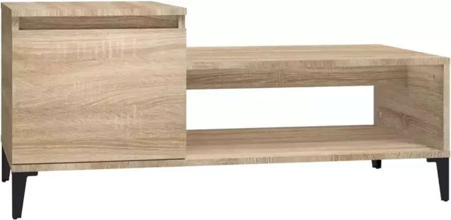 Maison Exclusive Salontafel 100x50x45 cm bewerkt hout sonoma eikenkleurig