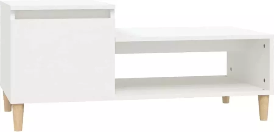 Maison Exclusive Salontafel 100x50x45 cm bewerkt hout wit - Foto 2