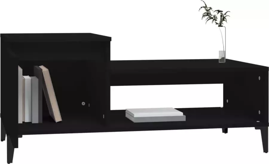 Maison Exclusive Salontafel 100x50x45 cm bewerkt hout zwart - Foto 2
