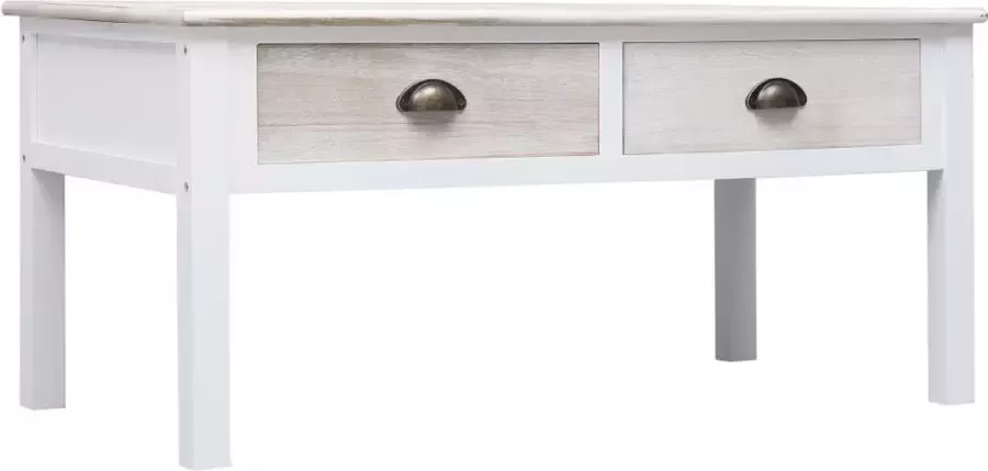 Maison Exclusive Salontafel 100x50x45 cm hout wit en naturel