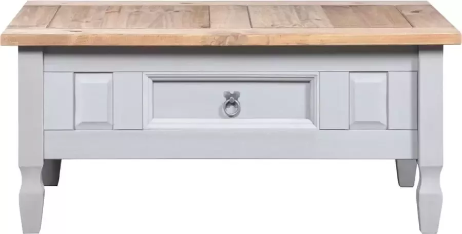 Maison Exclusive Salontafel 100x60x45 cm Mexicaans grenenhout Corona-stijl grijs