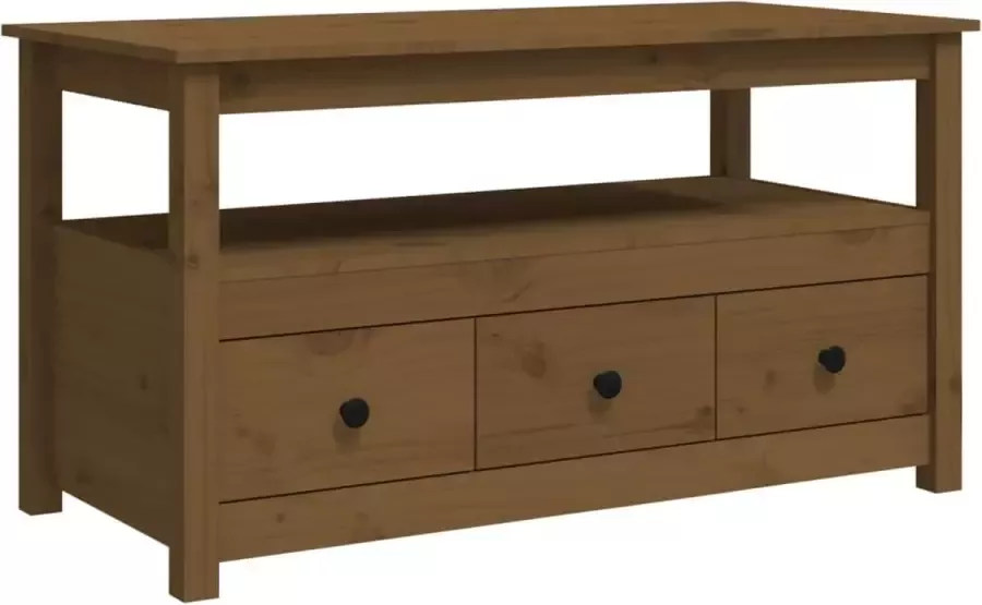 Maison Exclusive Salontafel 102x49x55 cm massief grenenhout honingbruin - Foto 3