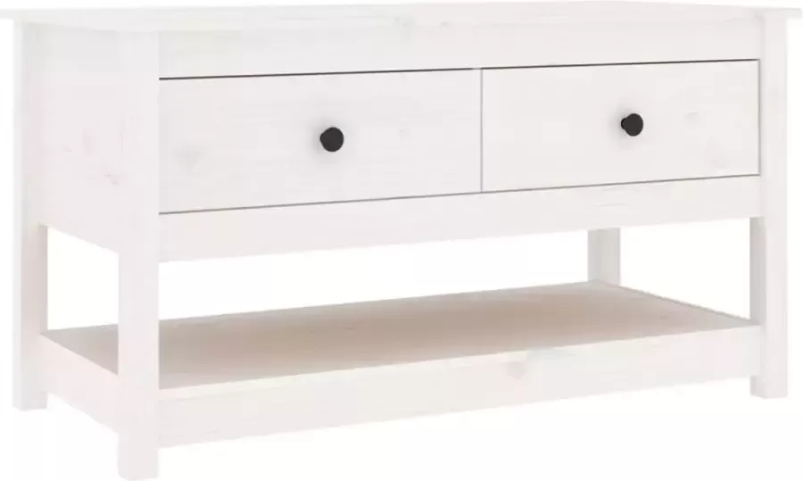 Maison Exclusive Salontafel 102x49x55 cm massief grenenhout wit - Foto 2