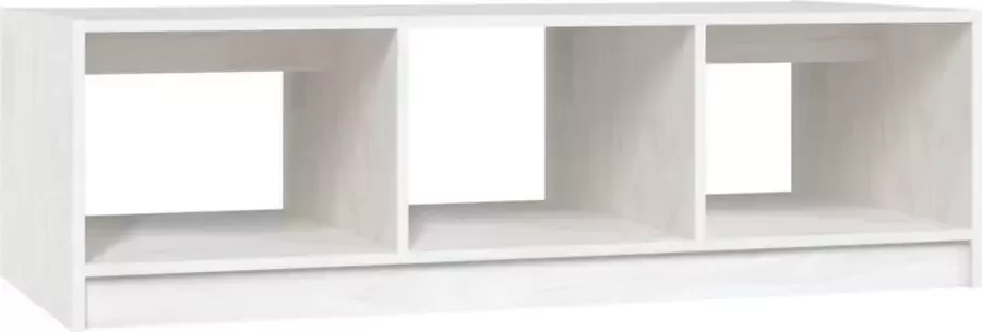 Maison Exclusive Salontafel 110x50x34 cm massief grenenhout wit