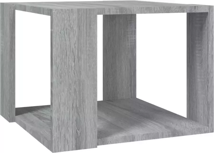 Maison Exclusive Salontafel 40x40x30 cm bewerkt hout grijs sonoma eikenkleurig