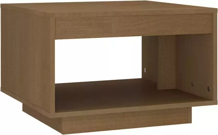 Maison Exclusive Salontafel 50x50x33 5 cm massief grenenhout honingbruin