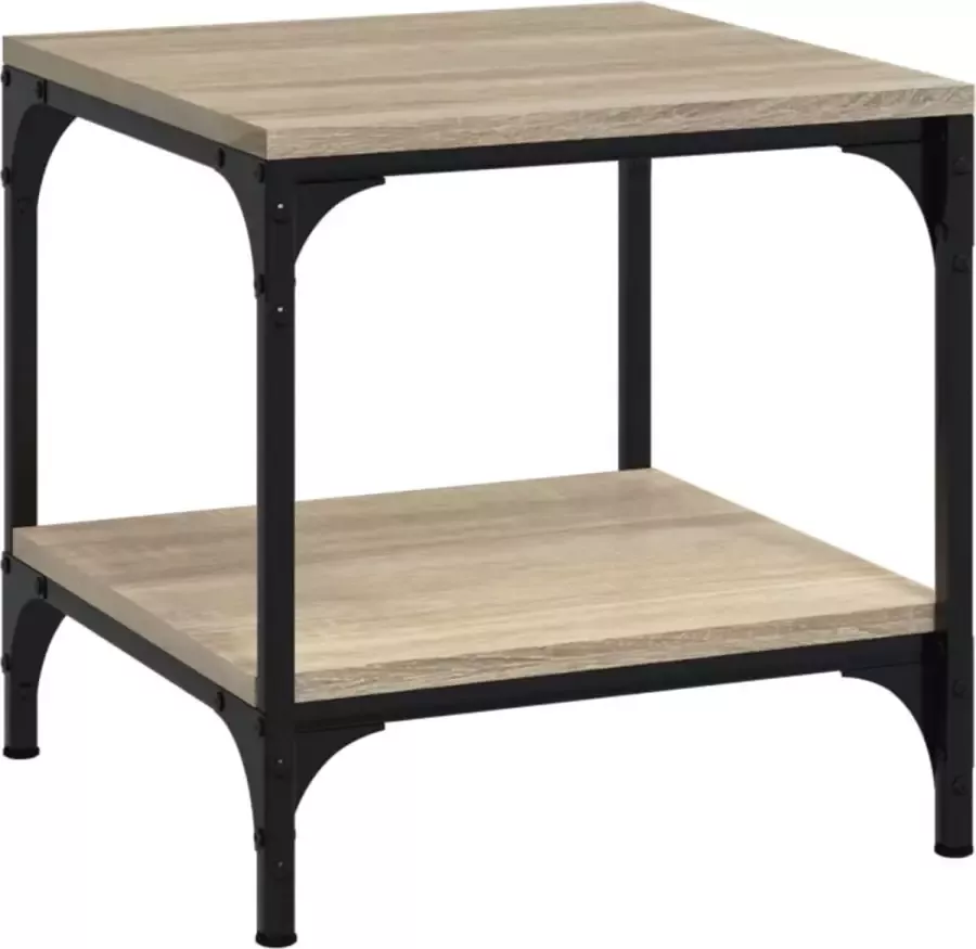 Maison Exclusive Salontafel 50x50x35 cm bewerkt hout sonoma eikenkleurig - Foto 2