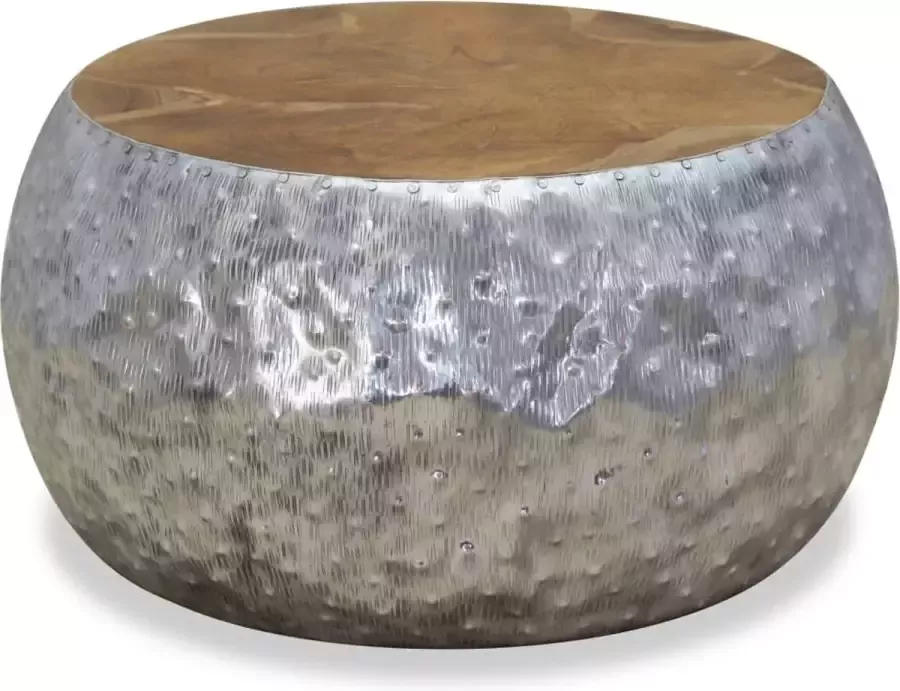 Maison Exclusive Salontafel 60x60x30 cm aluminium teakhout