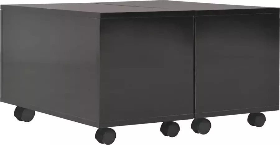 Maison Exclusive Salontafel 60x60x35 cm spaanplaat hoogglans zwart