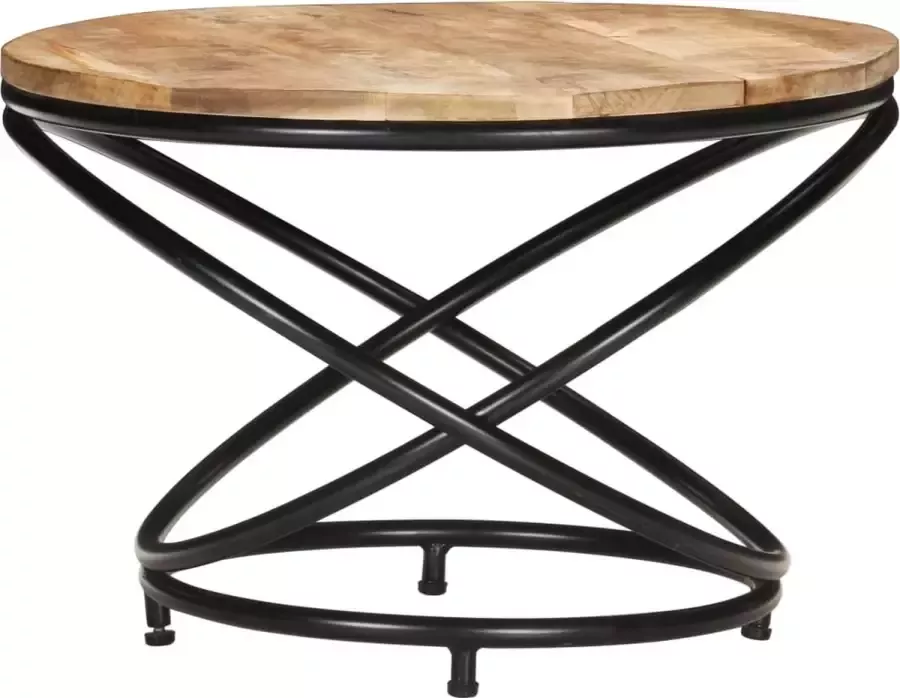 Maison Exclusive Salontafel 60x60x40 cm massief ruw mangohout zwart