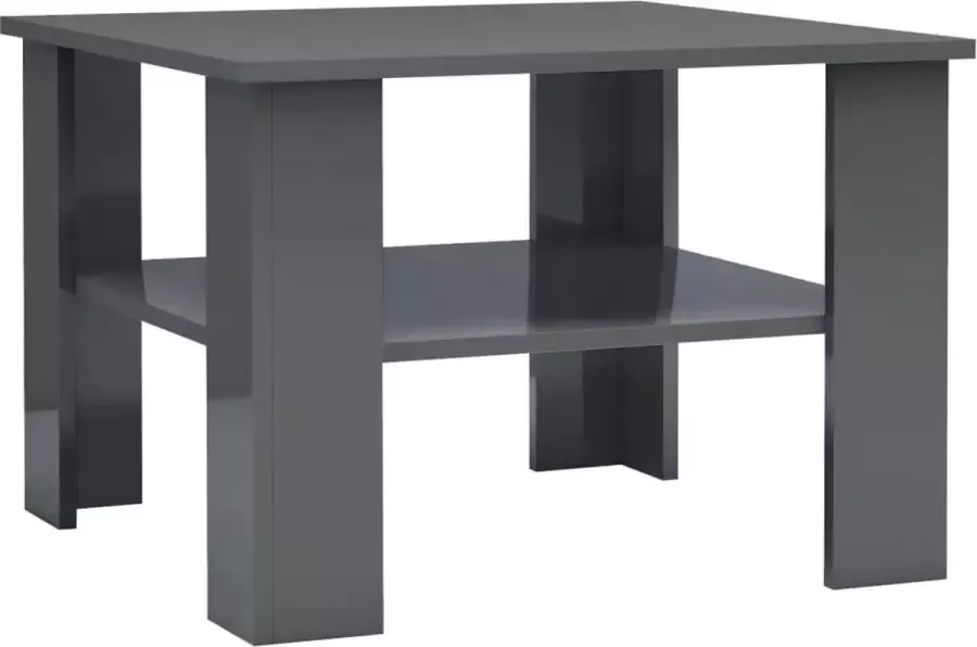 Maison Exclusive Salontafel 60x60x42 cm bewerkt hout hoogglans grijs