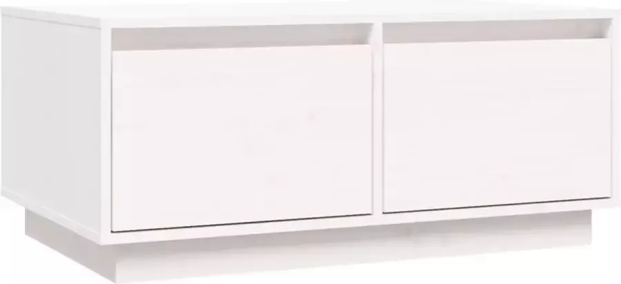 Maison Exclusive Salontafel 80x50x35 cm massief grenenhout wit