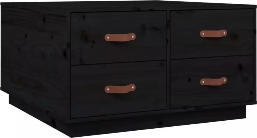 Maison Exclusive Salontafel 80x80x45 cm massief grenenhout zwart