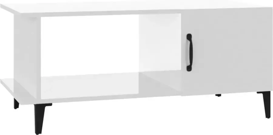 Maison Exclusive Salontafel 90x50x40 cm bewerkt hout hoogglans wit