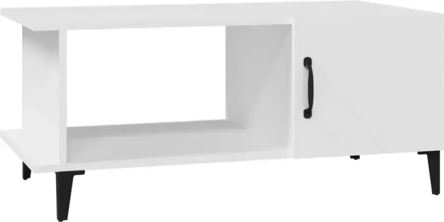 Maison Exclusive Salontafel 90x50x40 cm bewerkt hout wit - Foto 2