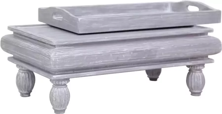 Maison Exclusive Salontafel 90x50x40 cm massief mahoniehout grijs