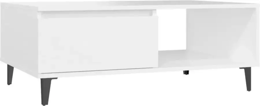 Maison Exclusive Salontafel 90x60x35 cm spaanplaat wit - Foto 2