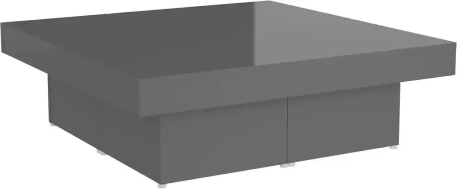 Maison Exclusive Salontafel 90x90x28 cm spaanplaat hoogglans grijs