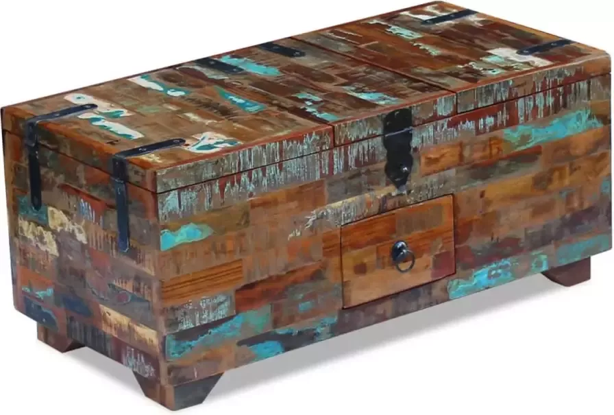 Maison Exclusive Salontafel kistvormig 80x40x35 cm massief gerecycled hout