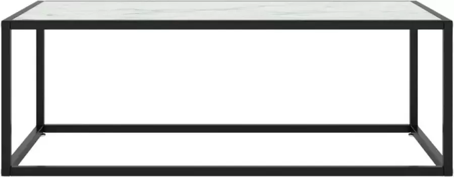 Maison Exclusive Salontafel met wit marmerglas 100x50x35 cm zwart