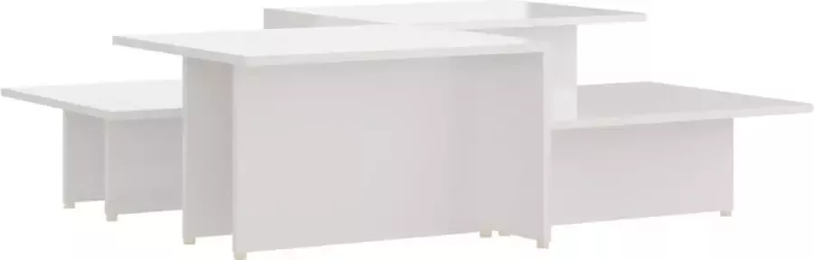 Maison Exclusive Salontafels 2 st 111 5x50x33 cm bewerkt hout hoogglans wit