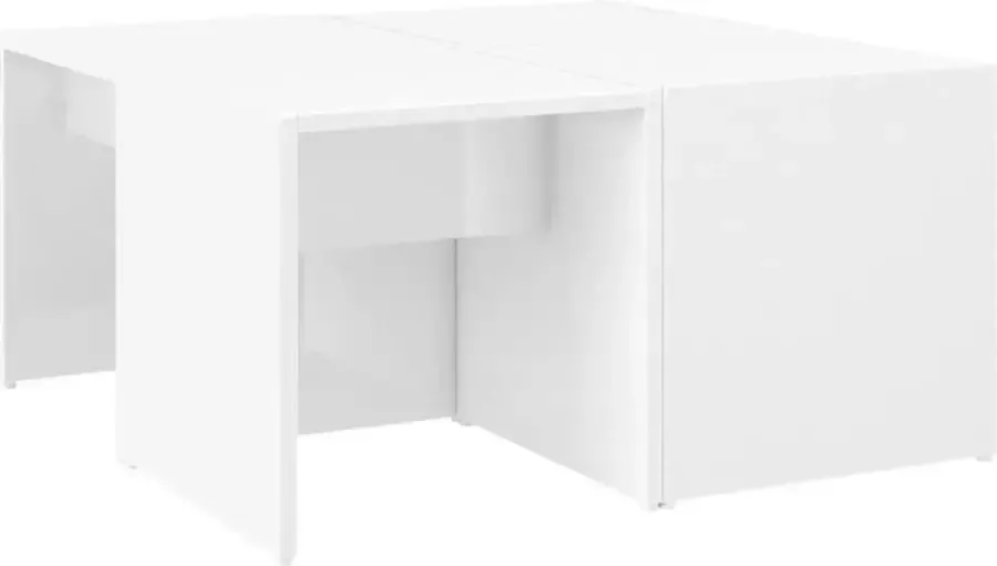 Maison Exclusive Salontafels 4 st 33x33x33 cm spaanplaat hoogglans wit