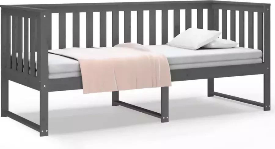 Maison Exclusive Slaapbank 80x200 cm massief grenenhout grijs