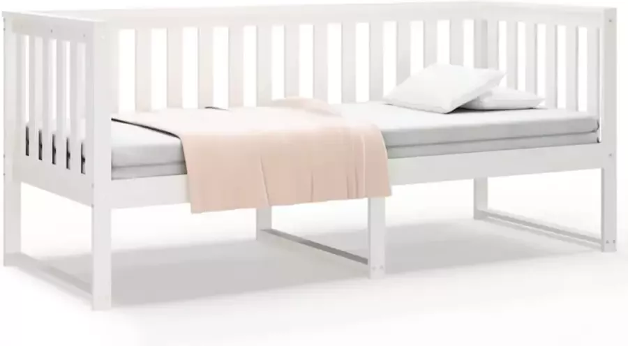 Maison Exclusive Slaapbank 80x200 cm massief grenenhout wit - Foto 2