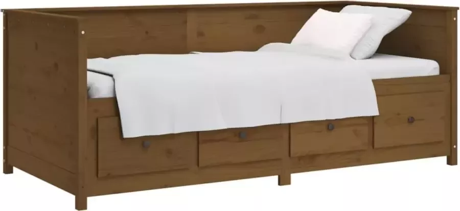 Maison Exclusive Slaapbank 90x200 cm massief grenenhout honingbruin