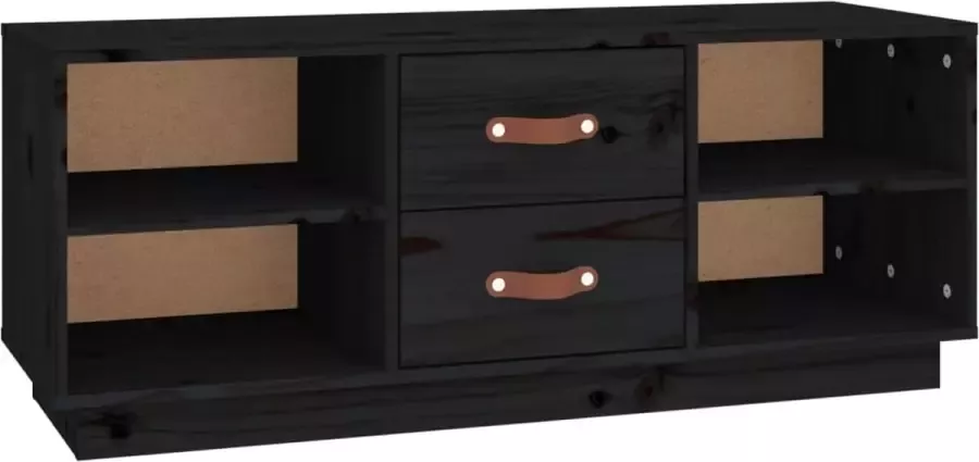 Maison Exclusive Tv-meubel 100x34x40 cm massief grenenhout zwart