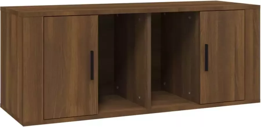 Maison Exclusive Tv-meubel 100x35x40 cm bewerkt hout bruineikenkleurig