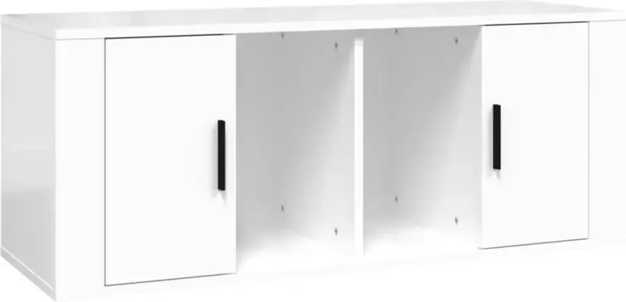 Maison Exclusive Tv-meubel 100x35x40 cm bewerkt hout hoogglans wit