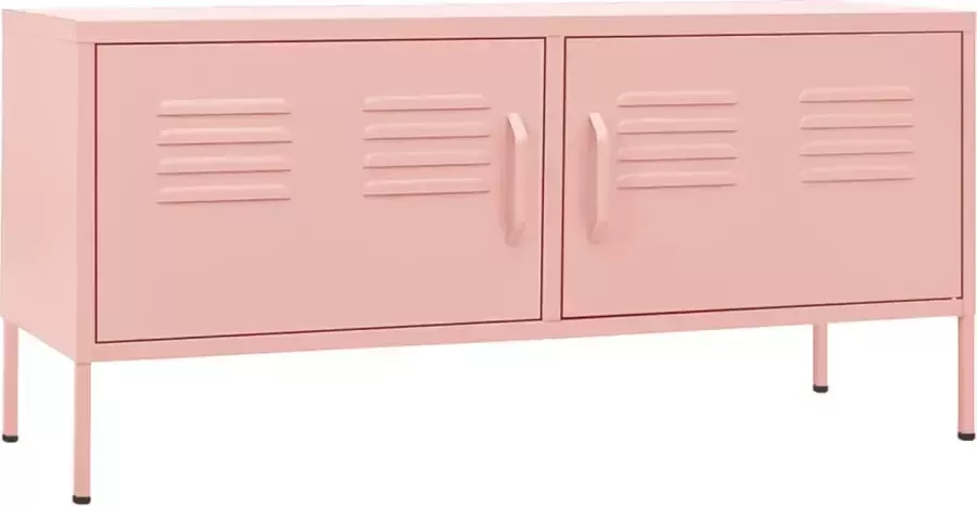 Maison Exclusive Tv-meubel 105x35x50 cm staal roze