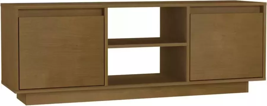 Maison Exclusive Tv-meubel 110x30x40 cm massief grenenhout honingbruin