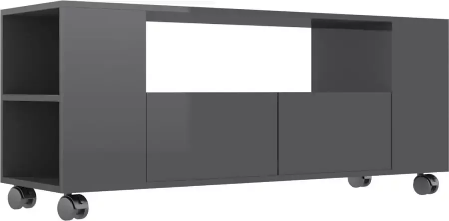 Maison Exclusive Tv-meubel 120x35x48 cm bewerkt hout hoogglans grijs