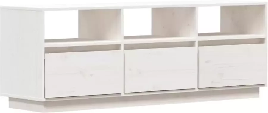 Maison Exclusive Tv-meubel 140x37x50 cm massief grenenhout wit