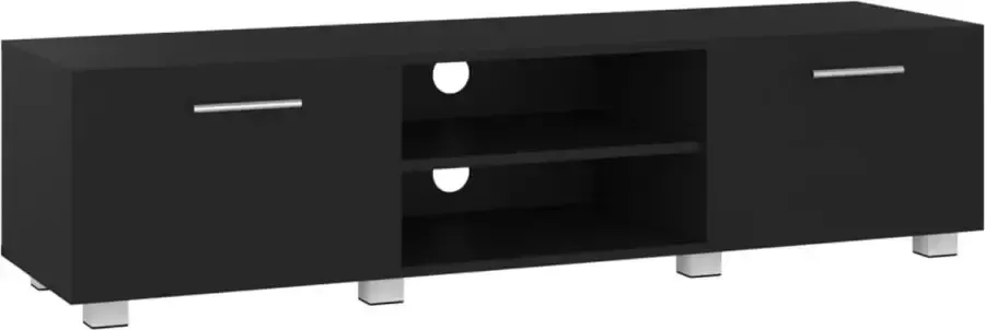 Maison Exclusive Tv-meubel 140x40x35 cm bewerkt hout zwart