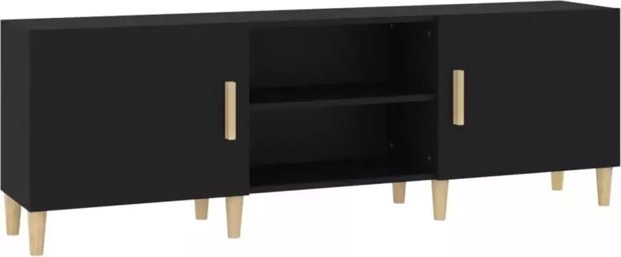 Maison Exclusive Uniek Bewerkt Tv-meubel hout 150x30x50 cm in Zwarte Uitvoering Zwart Dressoir Industrieel Kasten Perfect voor je Woonkamer