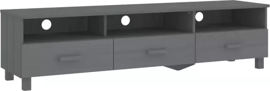 Maison Exclusive Tv-meubel HAMAR 158x40x40 cm massief grenenhout donkergrijs